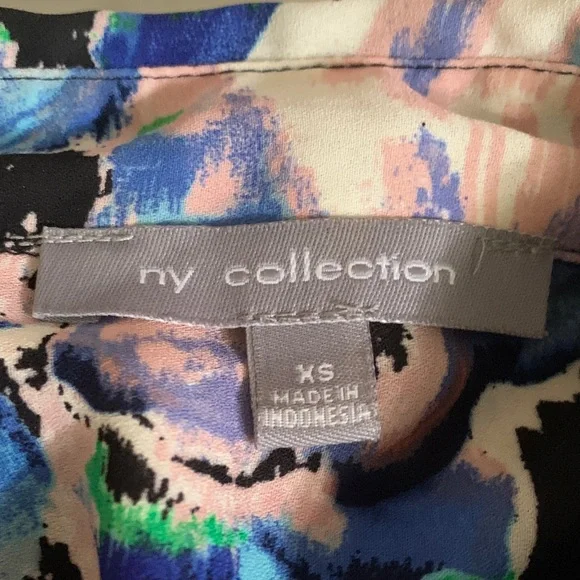 NY Collection Multicolor Abstract Blouse - Picture 2 of 5